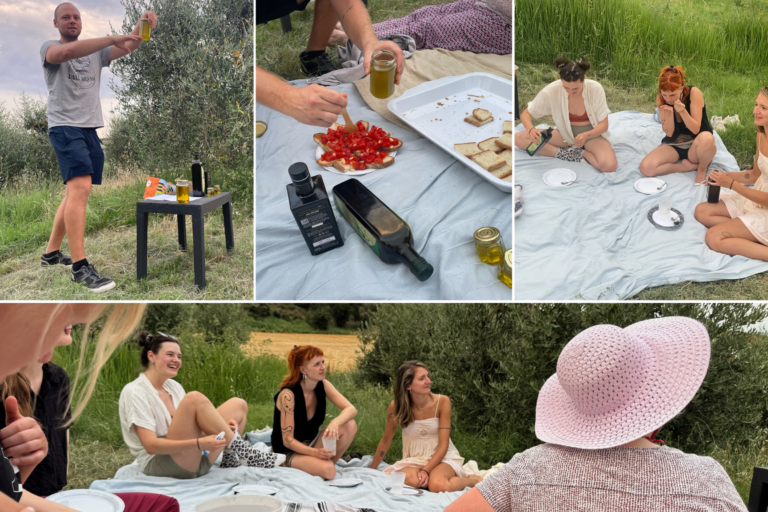 Olivenöl Verkostung in den benachbarten Olivenhainen